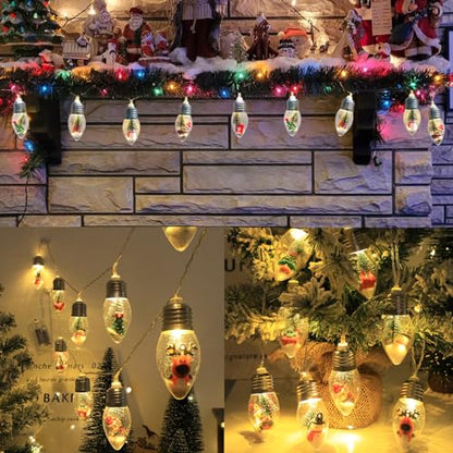 Christmas Lights 6.8Ft LED Christmas Tree Snow Globe Light 10 Shatterproof Edison Bulbs Battery Operated Light with Remote Timer, String Lights Indoor for Bedroom Porch Garden Party Xmas Decor - size: Christmas Lights with Tree