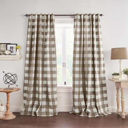 Grainger Rod Pocket Back Tab Window Curtain Panel, Espresso - 52" W x 63" L - color: Espresso, size: 52"W x 63"L (Pack of 1)