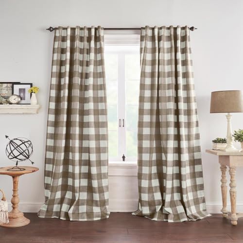 Grainger Rod Pocket Back Tab Window Curtain Panel, Espresso - 52" W x 63" L - color: Espresso, size: 52"W x 63"L (Pack of 1)