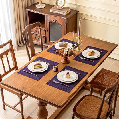 KXN Placemats Set of 4, Durable Dual-Layer Fabric Table Mats, Purple - color: Purple