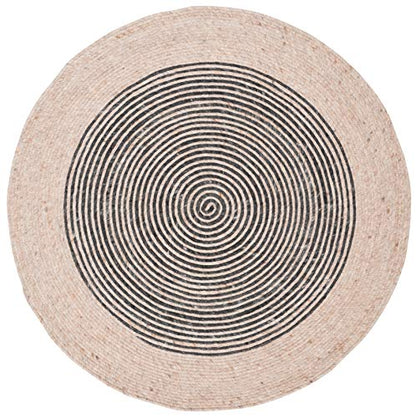 SAFAVIEH Braided Oval Rug 3x5, Wool Beige & Black BRD904B - color: Beige/Black, size: 3' x 5' (Oval)