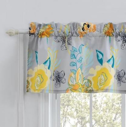 Greenland Home Watercolor Dream Window Treatment, 84x19 inches, Gray - color: Grey