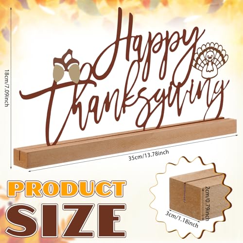 Yaocom 13.78 in Happy Thanksgiving Table Sign Metal Turkey Centerpiece - style: Thanksgiving