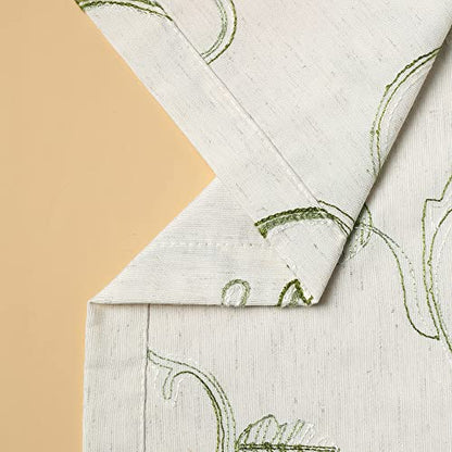VOGOL Green Vine Embroidered Tie-Up Curtain Shade, 42 x 63 Inches - color: Green, size: 42"W x 63"L (Pack of 1)