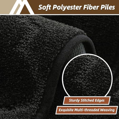 COSY HOMEER Kitchen Rugs Non Slip Washable 24"x36",Black - color: Black, size: 24"X 36"