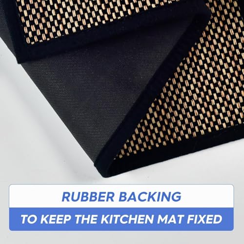 Artoid Mode Non-Skid Kitchen Rugs and Mats Set of 2-17x29 + 17x60 - color: Black, size: 17" x 29" /17" x 60"