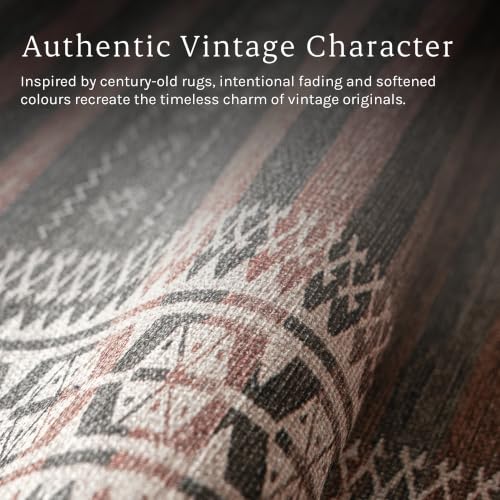 Vibe Stripe 2'6" x 12' Rust Red & Clay Runner Rug - Persian-inspired design - size: 2'6" x 8' (Rectangular)