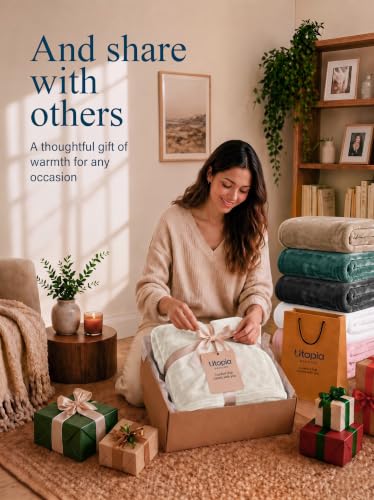 Utopia Bedding Ultra Soft Fleece Bed Blanket Throw Size Linen (50x60 Inch) - color: Linen, size: Throw (50x60 Inch)