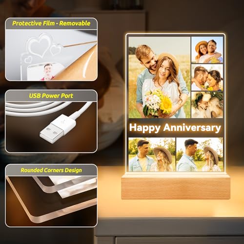 Custom Picture Frames, Personalized Anniversary Couple Gifts for Women Men - color: Style 04