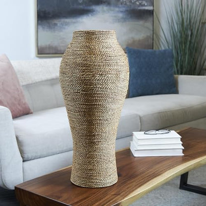 Deco 79 Seagrass Vase, Vase 11" x 11" x 24", Brown - size: 11" x 11" x 24"