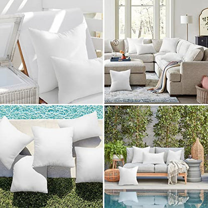 Ashler Outdoor Pillows, 18 x 18 Waterproof Pillow Inserts Set of 4 - size: 18 X 18 Inches - 4 Count
