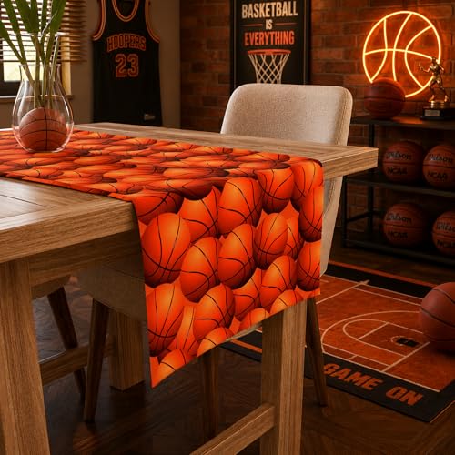 Basketball Party Decorations - Basketball Table Runner - color: Basketball