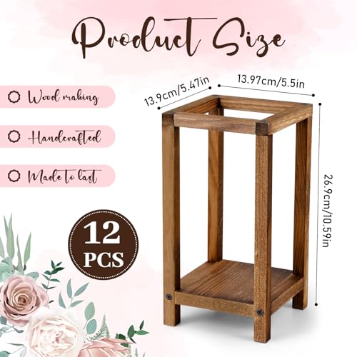 Geelin 12 Set Wooden Wedding Lanterns,10.59'',Wood Color - color: Wood Color, size: 10.59"