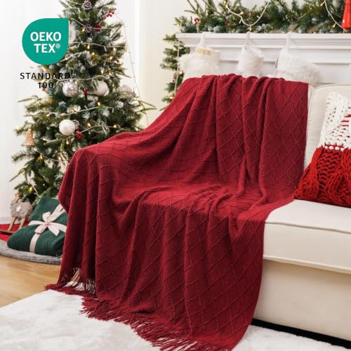 BATTILO HOME Christmas Red Throw Blanket for Couch, 52"x80" - color: Red, size: 52 x 80 in.