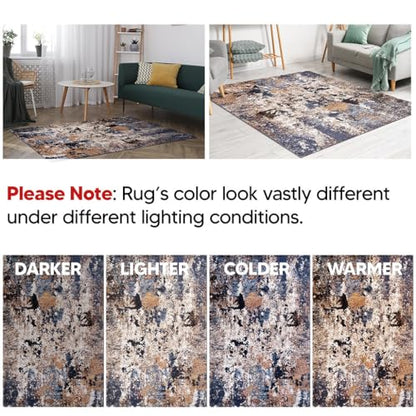 Keen Home Design Abstract Non-Shedding Runner Rug, Soft Thick Pile, 2x8 - color: Skies Multi, size: 2'8" x 7'7" (Runner)