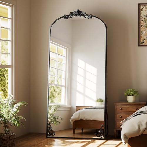 Easly 32"X71" Black Full Length Mirror, Vintage Floor Mirror for Home Decor - color: Black, size: 71"L x 32"W