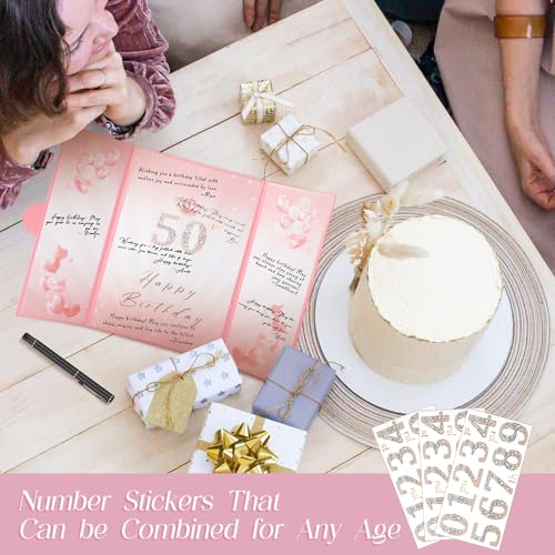 Pink Gold Birthday Party Decorations 18"x12" Guest Sign in Book Alternative - color: Pink