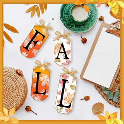 Britimes Fall Thanksgiving Tiered Tray Decor, 4 Pack, Wooden Table Sign - style: Maple Leaf Fall