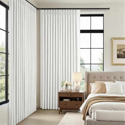 Topfinel Ivory White Pinch Pleated Blackout Linen Curtains, 105 Inch Long Energy Saving Thermal Insulated Living Room Panels, Neutral Farmhouse Noise Cancelling Drapery, Beige White,40" W*105" L - color: Beigewhite, size: 40"W x 105"L (Pack of 2)