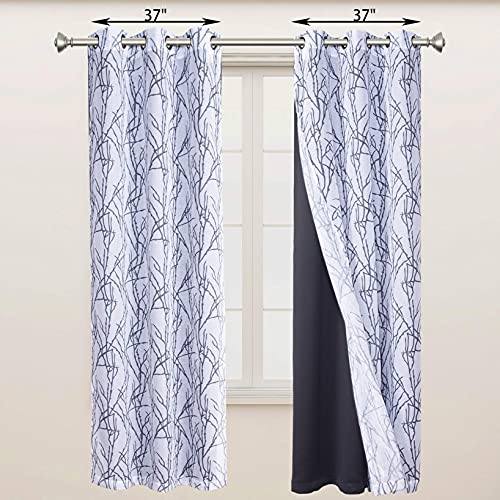 BONZER 침실 거실용 패널 4개 세트 믹스 앤 매치 커튼 - color: 그레이 다크, size: 37"W x 95"L (Pack of 4)