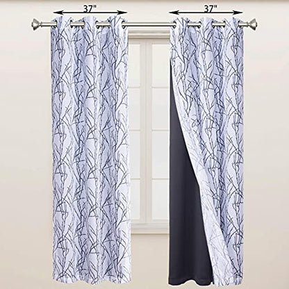 BONZER 침실 거실용 패널 4개 세트 믹스 앤 매치 커튼 - color: 그레이 다크, size: 37"W x 95"L (Pack of 4)