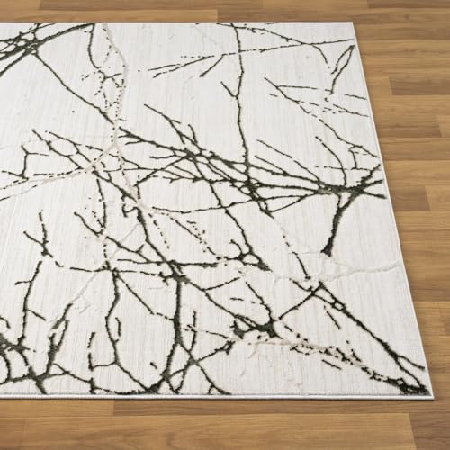 LUXE WEAVERS Modern Abstract Non-Shedding Area Rug Green 5x7 - color: Green, size: 5' x 7' (Rectangular)