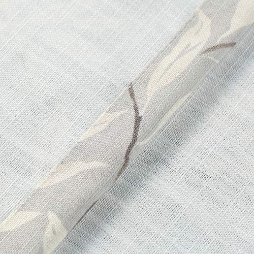 VOGOL Tier Curtains 24 Inch Length Grey Small Window Curtains for Bathroom Laundry Room Basement Rod Pocket Lovely Leaf Print Window Drapes, 30 x 24, 2 Panels - color: Grey, size: 30"W x 24"L (Pack of 2)