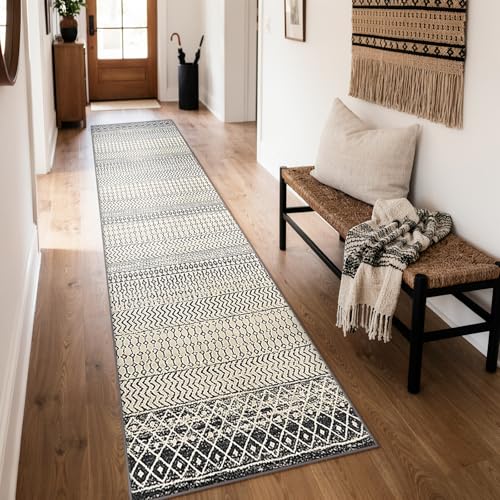 2'6 x 10' Washable Extra Long Hallway Runner, Soft Bedroom Runners - color: Black, size: 2'6" x 10' (Runner)