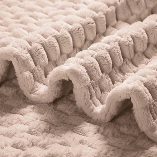 Excervent Hexagon Jacquard Throw Blanket for Bed, 60x80 Inches, Camel - color: Camel, size: 60"x80"