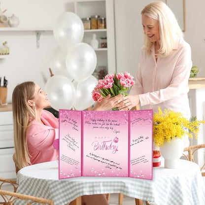 Crenics Hot Pink Happy Birthday Guest Sign in Book Alternative 18" x 12" - color: Hot Pink