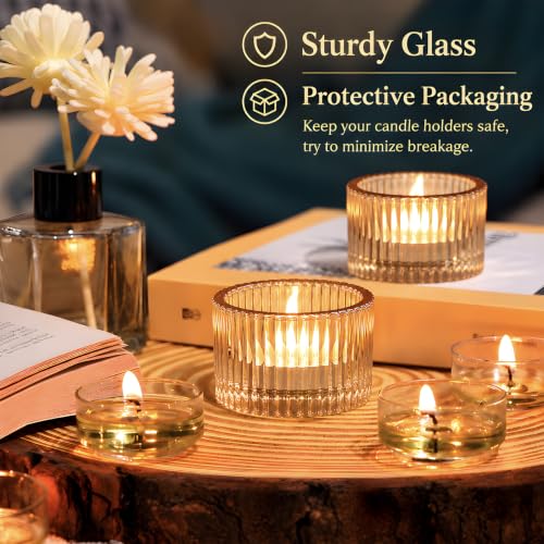 HAVITI 24 Pack Tealight Gold Candle Holders, Votive Tea Light Candle Holder - color: Gold, size: 1.3" x 2"