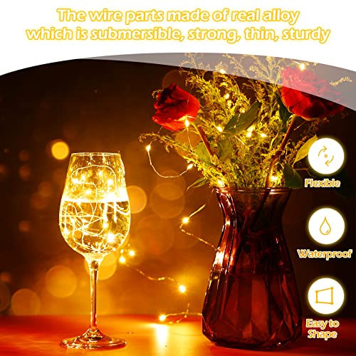 Hortsun 100 Pack Battery Operated Fairy Lights 7 ft 20 LED, Warm White - color: Warm White