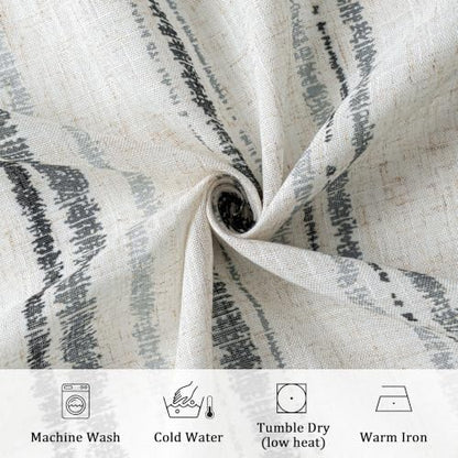 MYSKY HOME Grey Striped Linen Curtains for Bedroom 54 Inches 2 Panels - color: Grey, size: 52"W x 54"L (Pack of 2)