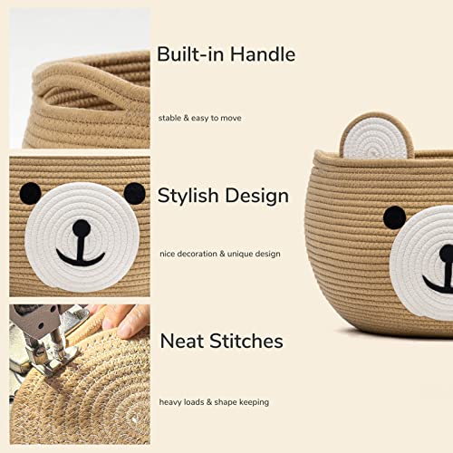 CherryNow Large Baby Basket for Gifts Empty, Cute Bear Design, Brown - color: Brown, size: 15.7"D x 10.5"H
