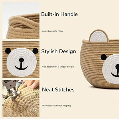 CherryNow Large Baby Basket for Gifts Empty, Cute Bear Design, Brown - color: Brown, size: 15.7"D x 10.5"H