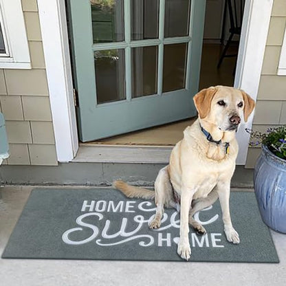 AAZZKANG Gray Long Doormat 48"x18" with Non Slip Rubber Backing Easy to Clean Home Sweet Home Welcome Entrance Mat - color: Dimgray, size: 18" x 48" (Rectangular)