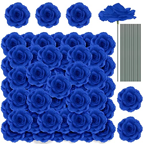 Yunlly 100 Pcs Artificial Flower for Wedding, Blue - color: Blue
