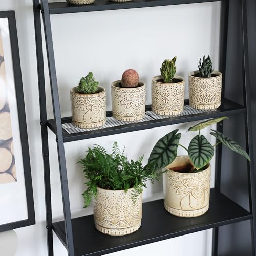 Gepege Ceramic Succulent Pots, 4 Inch Small Plant Pots with Drainage - color: White, size: 4 Inch - Set of 4