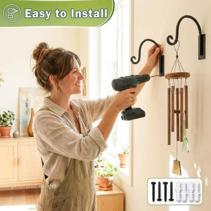 Lifyzoon Heavy Duty Plant Hanger Bracket: 35Lbs Metal Plant Hangers Outdoor - size: 1A-8“ 2PCs