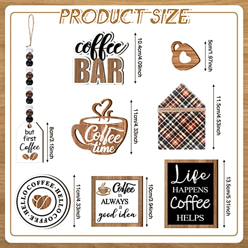 FairySandy 11 Pcs Tiered Tray Decor Farmhouse Set, Delicious Coffee - style: Delicious Coffee