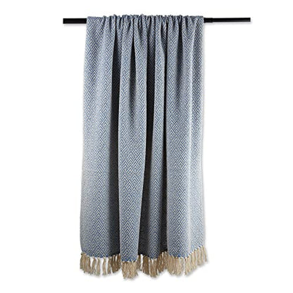 DII Diamond Throw Collection Cotton Woven, 50x60, Artichoke - color: Artichoke, size: 50x60"