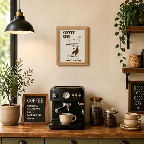 Funny Framed Coffee Wall Art Coffee Bar Decor Sign for Kitchen 8x10 inch - color: coffee, size: 10"L x 8"W