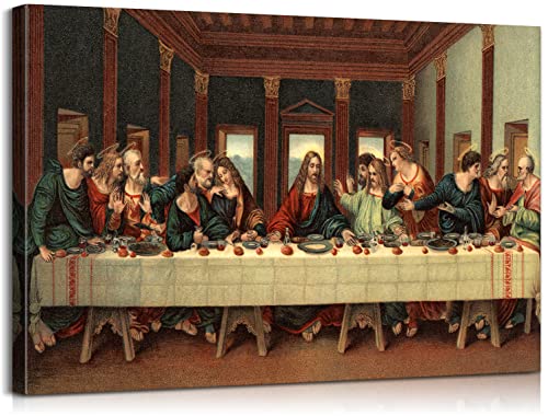 Leonardo Da Vinci Christian Wall Art Last Supper Picture for Dining Room - color: Art-05, size: 18"L x 11.8"W