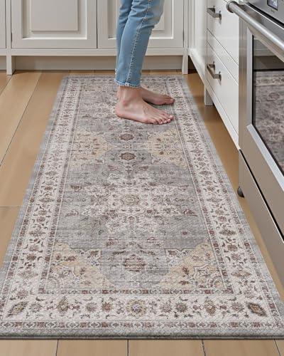 LUMI Kitchen Floor Mat Cushioned Anti Fatigue Runner Rug, 17"x59" - color: Soft Grey, size: 59"L x 17"W x 0.4"Th