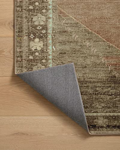 Loloi Magnolia Home Sinclair Clay/Tobacco 5'-0" x 7'-0" Area Rug - color: Clay / Tobacco, size: 5' x 7' (Rectangular)