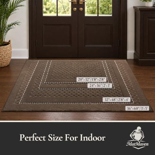 Dirt Trapper Door Mat 24"x 36", Non-Slip Entryway Rugs, Brown - color: Brown, size: 24" x 36"