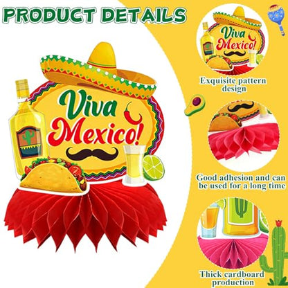 10Pcs Fiesta Party Decorations Mexican Cinco De Mayo Centerpieces - style: Fiesta Style