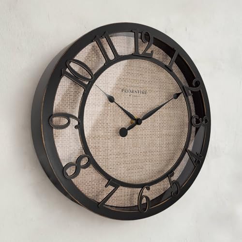 Presentime 10" Farmhouse Series Wall Clock - color: Oil Rubbed Antique Bronze, size: 10 inch