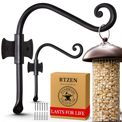 RTZEN Plant Hangers Outdoor or Indoor Heavy Duty Wall Bracket Hooks - size: 7.5 Inch, style: Axe Hooks