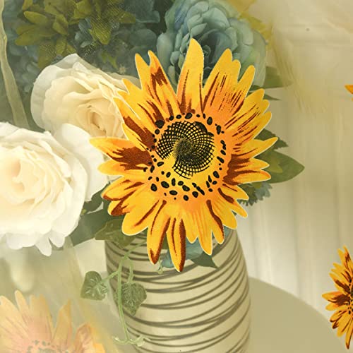 Ufurty 2pcs Sunflower Window Curtain Yellow Floral Voile Sheer Curtains - color: Yellow, size: 39.4"W x 78.7"L (Pack of 2)